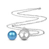 collier bola arbre de vie aigue marine