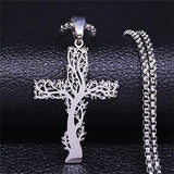 Collier arbre en forme de croix
