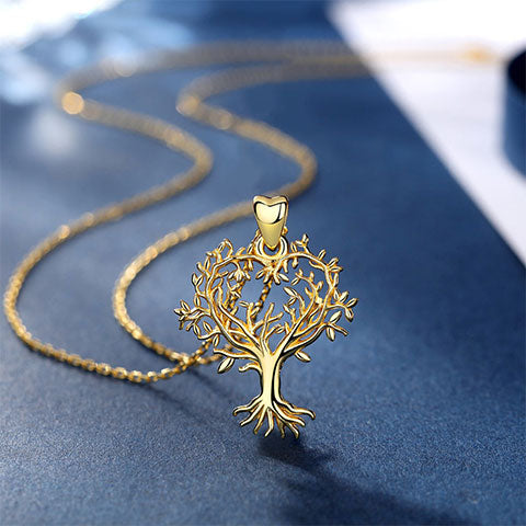 Collier avec pendentif arbre de vie plaqué or