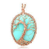 Pendentif arbre de la vie turquoise