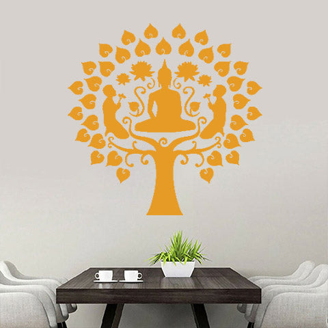 Sticker Bouddha avec arbre de vie