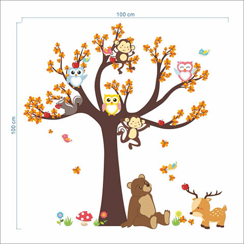 Stickers arbre de vie chambre bébé coloré