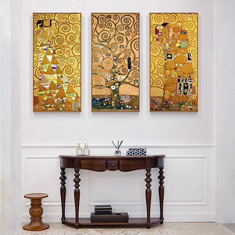 Arbre de vie Klimt reproduction triptyque