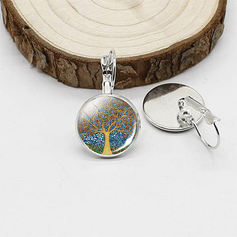 Boucle d'oreille arbre de Klimt