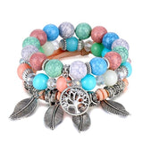 bracelet perle arbre de vie multicolore