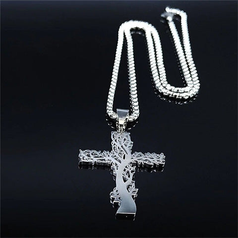 Pendentif croix en acier inoxydable