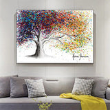 Tableau abstrait arbre coloré