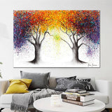 Tableau abstrait arbre de vie couleur 