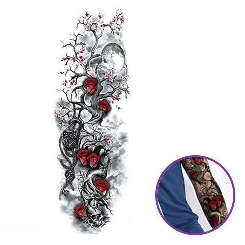 Tatouage Arbre de Vie (Éphémère) <br> Roses Rouges